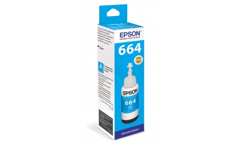Картридж Epson №664 (C13T66424A) для L100/110/120/1300/132/200/210/222/300/312/350/355... голубой