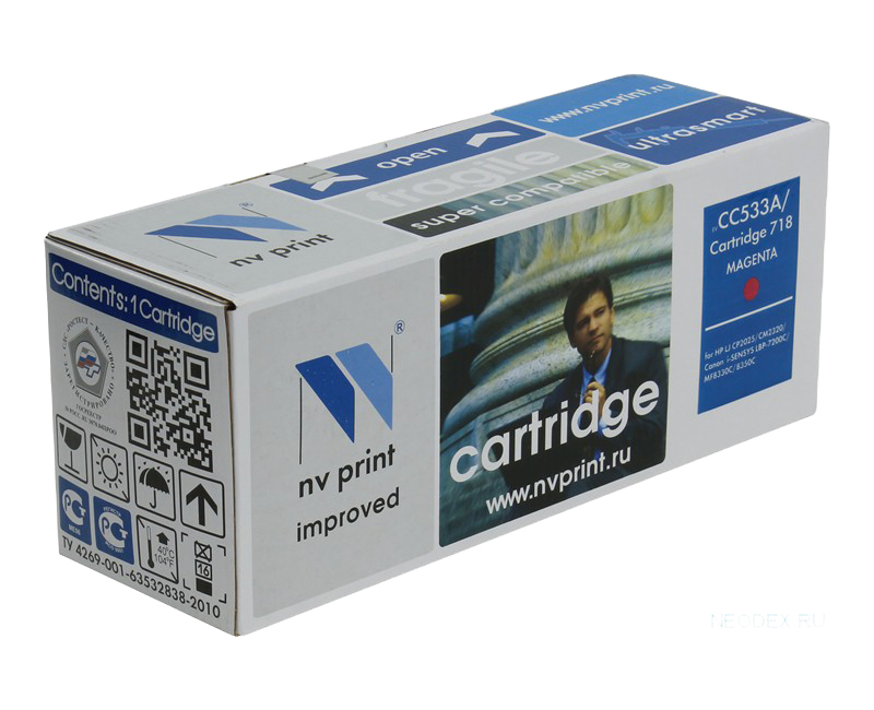 Картридж HP NV-Print (CC533A/Canon 718 Magent) (2,8К) для CM2320/CP2025/Canon LBP7200/7680/MF8330 пу