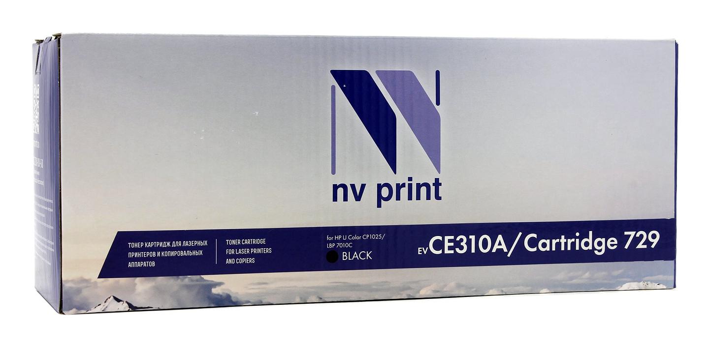 Картридж HP NV-Print (CE310A/Canon 729 Black) (1,2К) для CLJ CP1025/M175/M275/Canon LBP7010/7018 чер