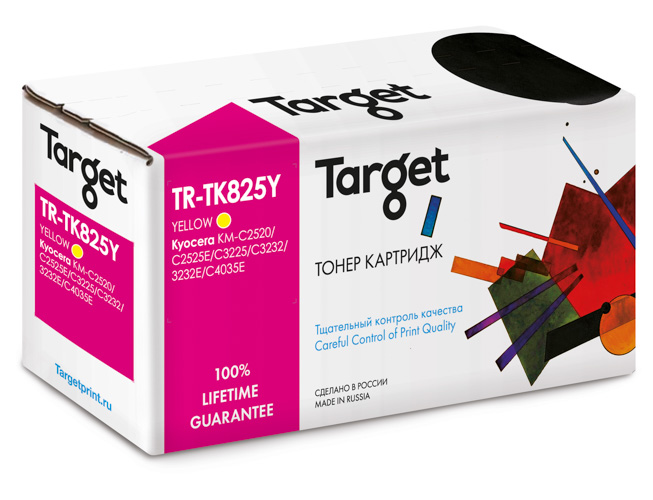 Картридж Kyocera Target (TK-825Y YELLOW) (7,0К) для KM-C2520/C2525/C3225/C3232/C4035 желтый