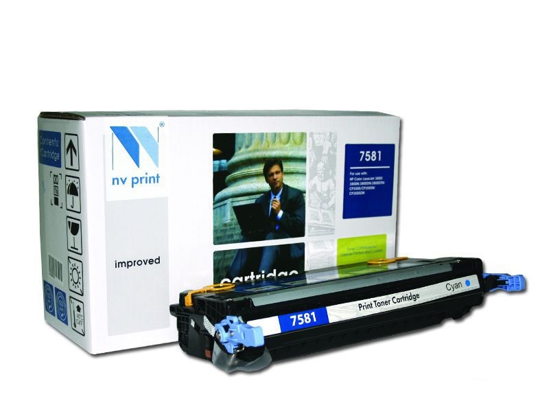 Картридж HP NV-Print (Q7581A Cyan) (6,0К) для CLJ CP3505/3800 голубой
